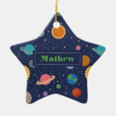 Gepersonaliseerde ruimte van het zonnestelsel keramisch ornament (Voorkant)