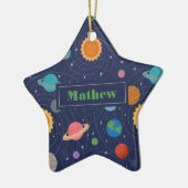 Gepersonaliseerde ruimte van het zonnestelsel keramisch ornament (Links)