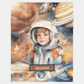 Gepersonaliseerde ruimtedeken met astronaut voor j fleece deken (Voorkant)
