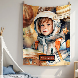 Gepersonaliseerde ruimtedeken met astronaut voor j fleece deken