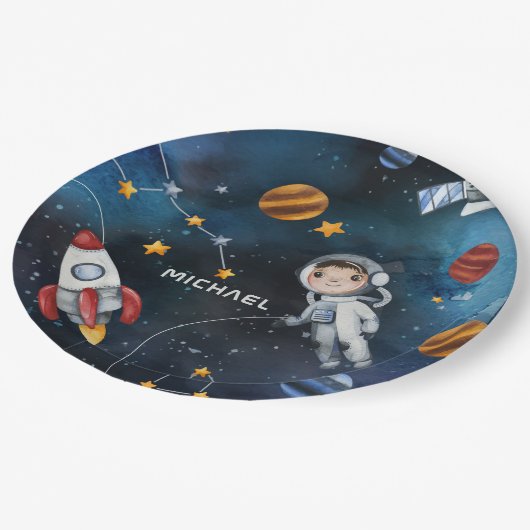 Gepersonaliseerde ruimtevaart Astronaut Shuttle Tr Papieren Bordje (Gekanteld)