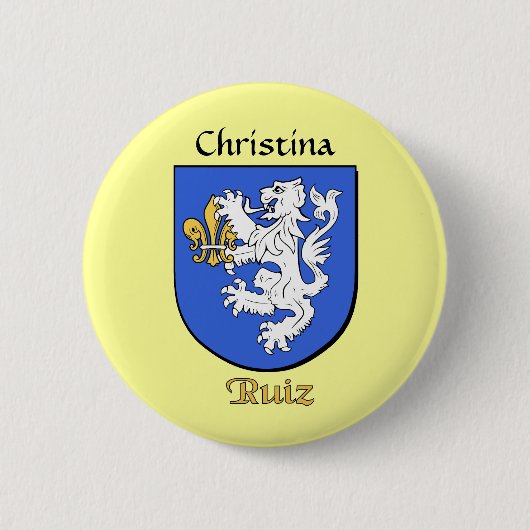 Gepersonaliseerde Ruiz Historisch Schild Ronde Button 5,7 Cm (Voorkant)