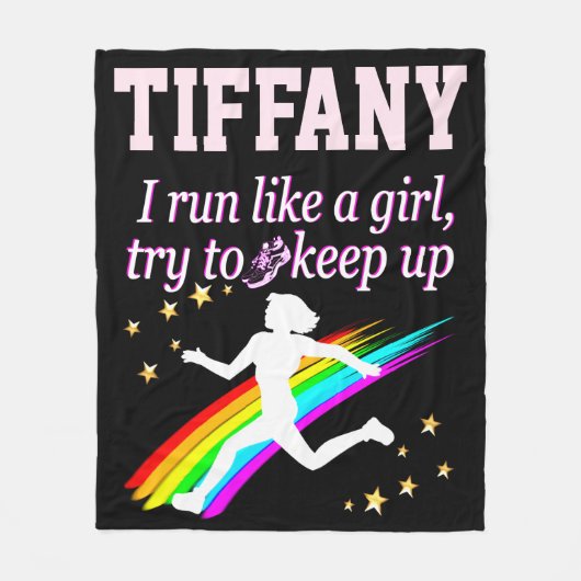 GEPERSONALISEERDE RUN ALS EEN MEISJE FLEECE DEKEN (Voorkant)