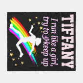 GEPERSONALISEERDE RUN ALS EEN MEISJE FLEECE DEKEN (Voorkant (Horizontaal))