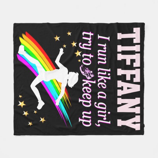 GEPERSONALISEERDE RUN ALS EEN MEISJE FLEECE DEKEN (Voorkant (Horizontaal))