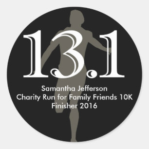 Gepersonaliseerde Runner 13.1 de Helderheid Van ee Ronde Sticker