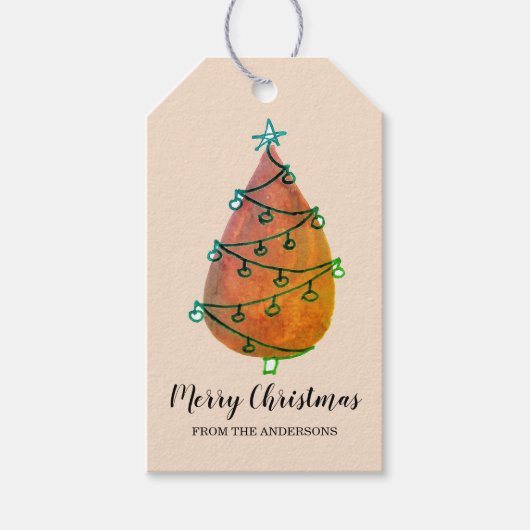 Gepersonaliseerde Rust Kerstboom Gift Labels Cadeaulabel (Voorkant)