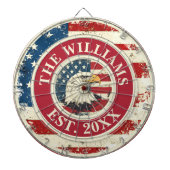 Gepersonaliseerde Rustic American Flag Patriotic E Dartbord (Voorkant)