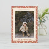 Gepersonaliseerde Rustic Brown Thanksgiving Foto Kaart (Staand voorkant)