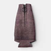 Gepersonaliseerde Rustic Burgundy Linen Texture Flesjeskoeler (Achterkant)