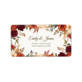 Gepersonaliseerde Rustic Fall Wedding Retouradres Etiket (Voorkant)