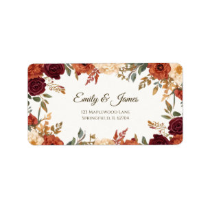 Gepersonaliseerde Rustic Fall Wedding Retouradres Etiket