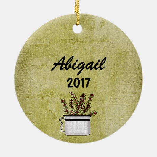 Gepersonaliseerde Rustic Mountain Country Moose Ho Keramisch Ornament (Achterkant)