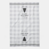 Gepersonaliseerde Rustic Plaid Holiday Boerderij, Theedoek (Verticaal)
