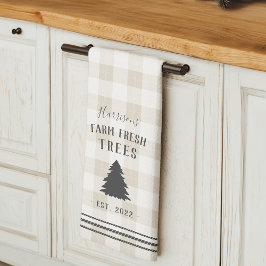 Gepersonaliseerde Rustic Plaid Holiday Boerderij, Theedoek