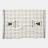 Gepersonaliseerde Rustic Plaid Holiday Boerderij, Theedoek (Horizontaal)