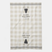 Gepersonaliseerde Rustic Plaid Holiday Boerderij, Theedoek (Verticaal)
