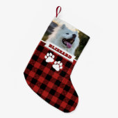 Gepersonaliseerde Rustic Red Buffalo Hondennaam Fo Kleine Kerstsok (Voorkant (Hangend))