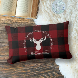 Gepersonaliseerde Rustic Red en Black Buffalo Chec Kussen