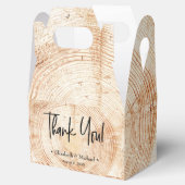 Gepersonaliseerde Rustic Wood Grain Dank u Weddens Bedankdoosjes (Geopend)