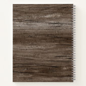 Gepersonaliseerde Rustic Wood Yellow Sunflower Rec Notitieboek (Achterkant)