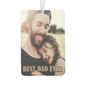 Gepersonaliseerde rustieke 2 foto beste papa ooit luchtverfrisser (Achterkant)