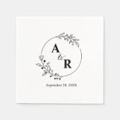 Gepersonaliseerde rustieke Bloemblad bruiloft Init Servet (Voorkant)