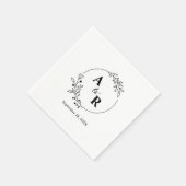 Gepersonaliseerde rustieke Bloemblad bruiloft Init Servet (Hoek)