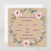 Gepersonaliseerde rustieke bloemen bruiloft uitnod kaart (Voorkant / Achterkant)