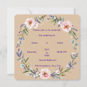 Gepersonaliseerde rustieke bloemen bruiloft uitnod kaart (Voorkant)