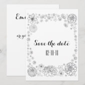 Gepersonaliseerde rustieke bloemen bruiloft uitnod kaart (Voorkant / Achterkant)