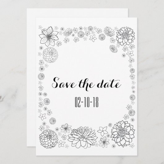 Gepersonaliseerde rustieke bloemen bruiloft uitnod kaart (Voorkant / Achterkant)