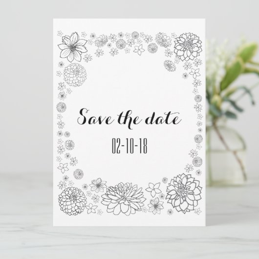 Gepersonaliseerde rustieke bloemen bruiloft uitnod kaart (Staand voorkant)