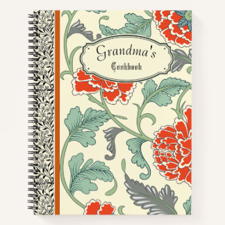 Gepersonaliseerde rustieke bloemen Grandmas kookbo Notitieboek