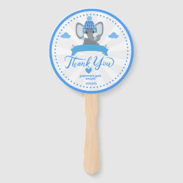 Gepersonaliseerde rustieke Blue Elephant boy Baby  Handwaaier