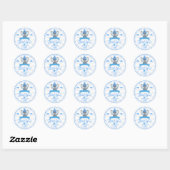 Gepersonaliseerde rustieke Blue Elephant boy Baby  Ronde Sticker (Vel)
