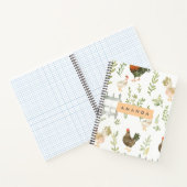 Gepersonaliseerde rustieke boerderij kip en groen notitieboek (Binnen)