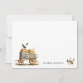 Gepersonaliseerde Rustieke Boerderij Kippen Monogr Notitiekaartje (Voorkant)