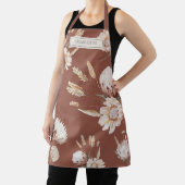 Gepersonaliseerde Rustieke Boho Bloemen Terracotta Schort (Insitu)
