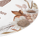 Gepersonaliseerde rustieke Boho Floral Monogram pa Snijplank (Hoek)