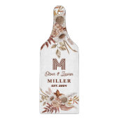 Gepersonaliseerde rustieke Boho Floral Monogram pa Snijplank (Voorkant)