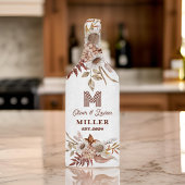 Gepersonaliseerde rustieke Boho Floral Monogram pa Snijplank