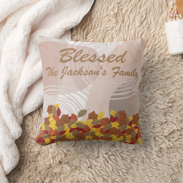 Gepersonaliseerde rustieke boho gezegend, Thanksgi Kussen (Deken)