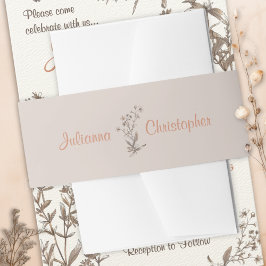 Gepersonaliseerde rustieke Boho Wildflowers Weddin Uitnodigingen Wikkel