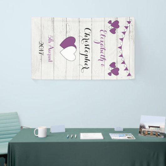 Gepersonaliseerde rustieke bruiloft achtergrond Pa Spandoek (Beurs)