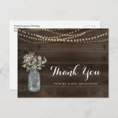 Gepersonaliseerde rustieke bruiloft Dank u Briefkaart (Voorkant / Achterkant)