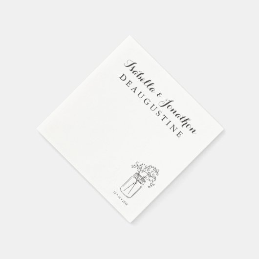 Gepersonaliseerde rustieke bruiloft Mason Jar Servetten (Hoek)