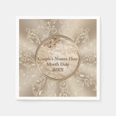 Gepersonaliseerde rustieke bruiloft servetten met (Voorkant)
