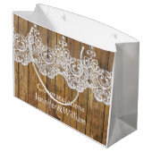 Gepersonaliseerde rustieke bruiloft verjaardag hou groot cadeauzakje (Achterkant Gekanteld)