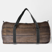 Gepersonaliseerde rustieke bruine monogram scriptn plunjezak (Achterkant)